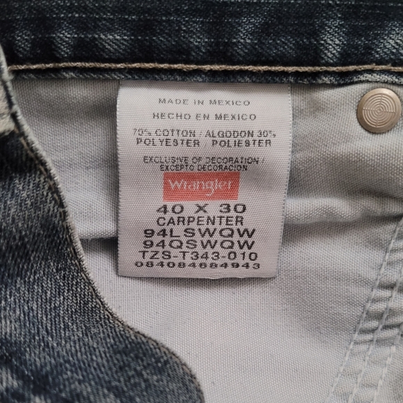 Men's wrangler carpenter jeans 40x30 - Picture 6 of 8